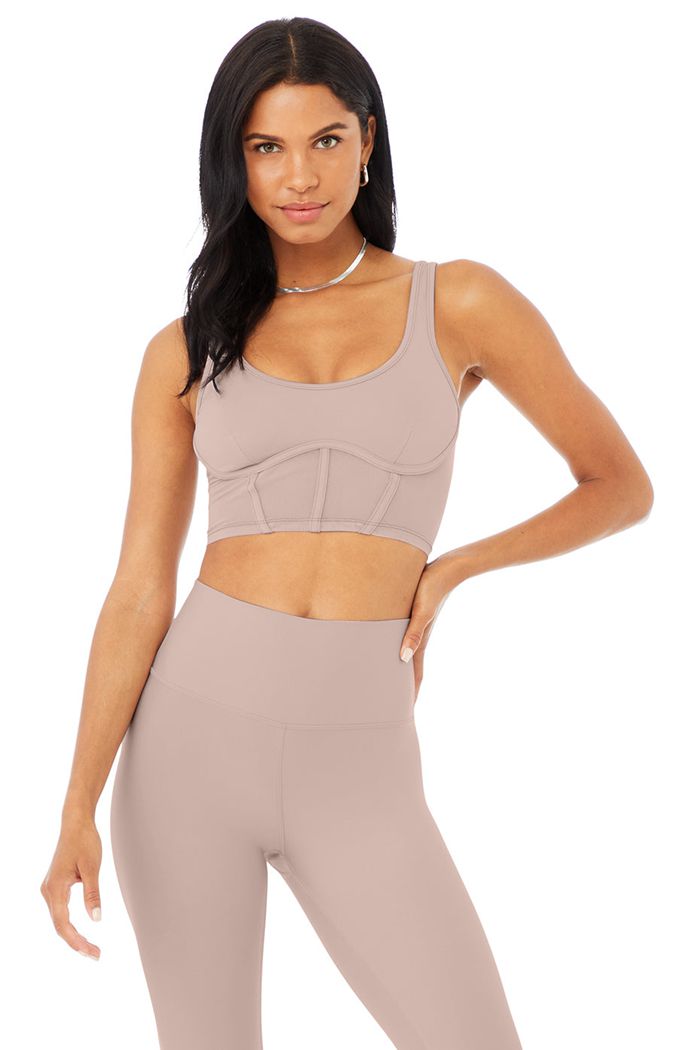 Tank Tops Alo Yoga Airbrush Mesh Corset Mujer Rosas | 359046AEK