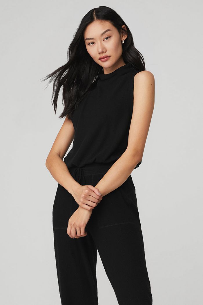 Chalecos Alo Yoga Alolux Soho Mock Neck Mujer Negros | 219857HSM