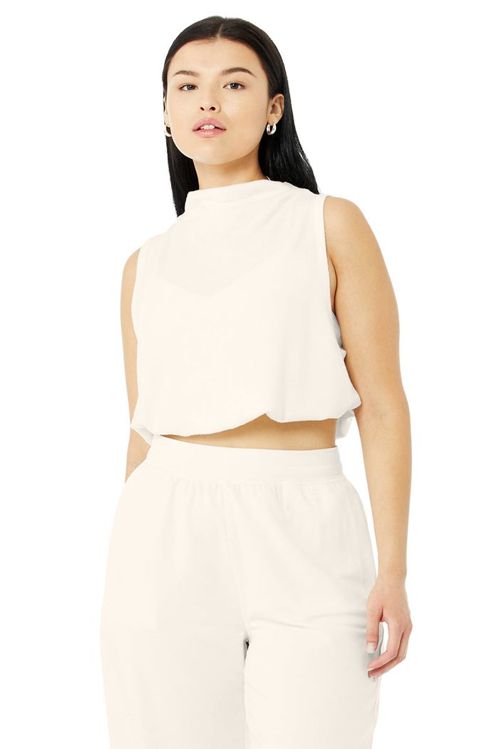 Chalecos Alo Yoga Alolux Soho Mock Neck Mujer Blancos | 248395MPB