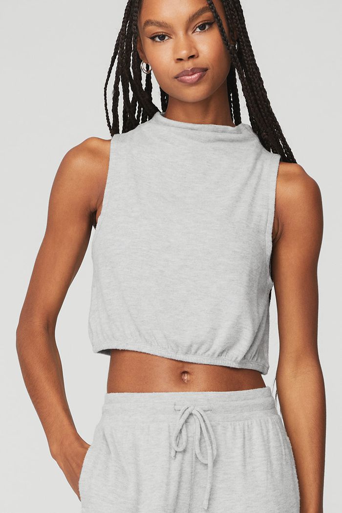 Chalecos Alo Yoga Alolux Soho Mock Neck Mujer Grises | 601932ZHF