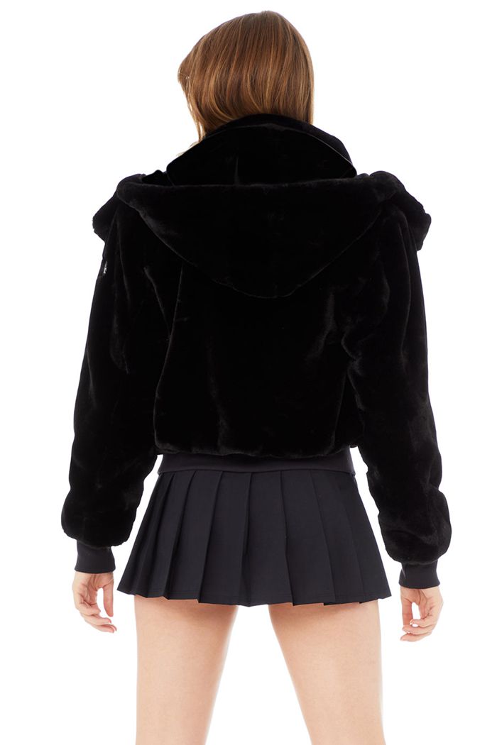 Chaquetas Alo Yoga Faux Fur Foxy Mujer Negros | 329570GFU