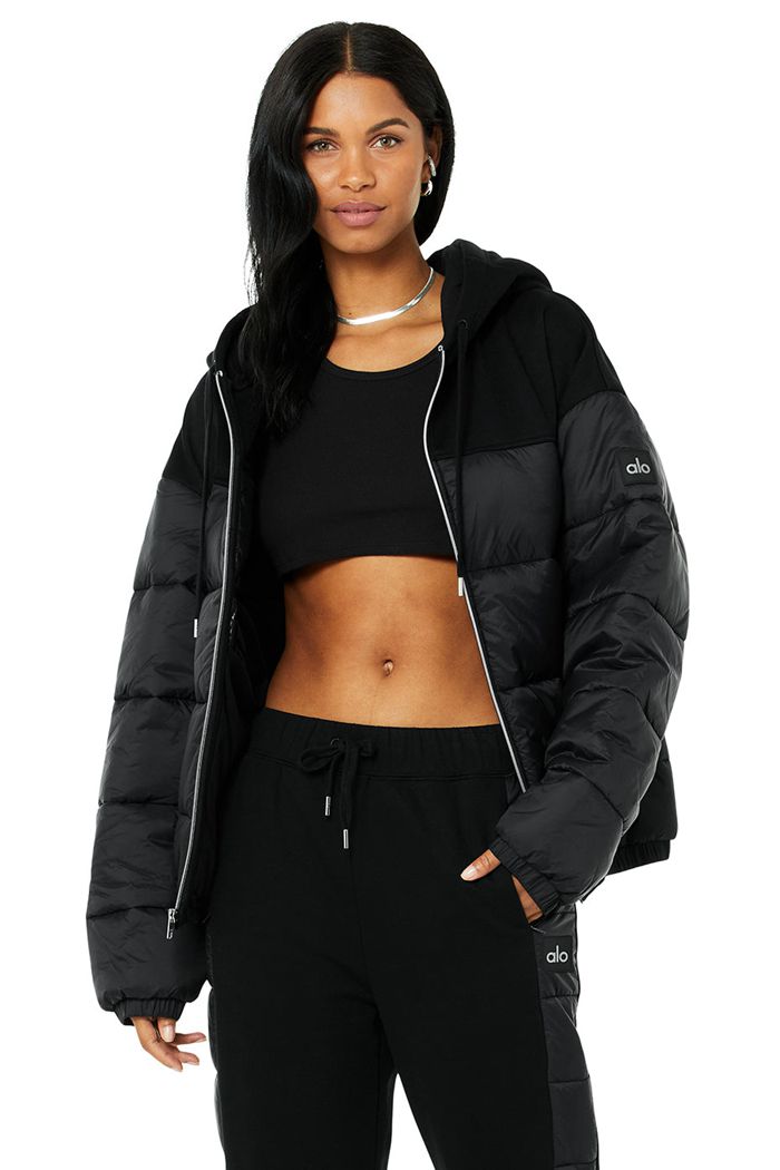 Chaquetas Alo Yoga Mash Up Mujer Negros | 809675QYE