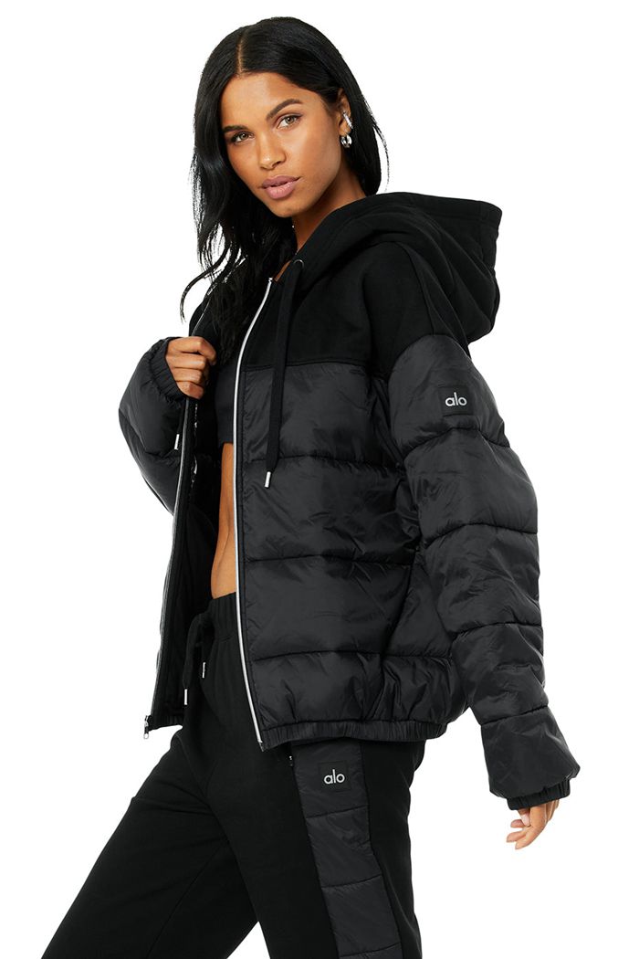 Chaquetas Alo Yoga Mash Up Mujer Negros | 809675QYE