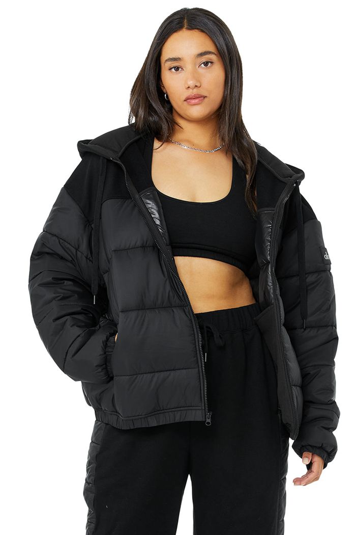 Chaquetas Alo Yoga Mash Up Mujer Negros | 809675QYE