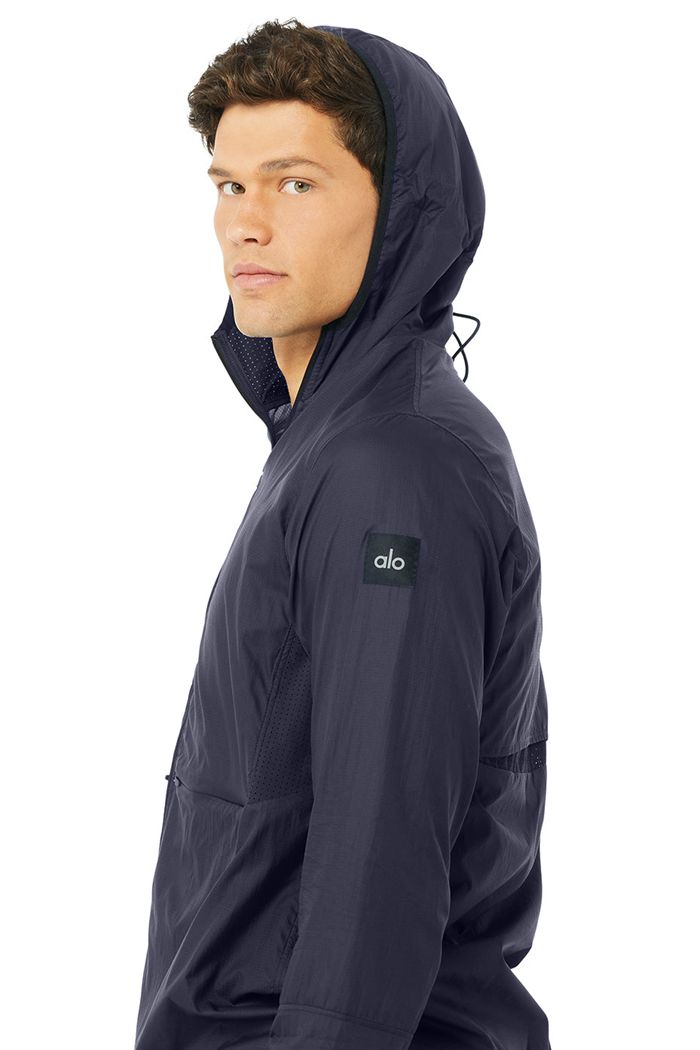 Chaquetas Alo Yoga Repeat Correr Hombre Negros | 156348YWH
