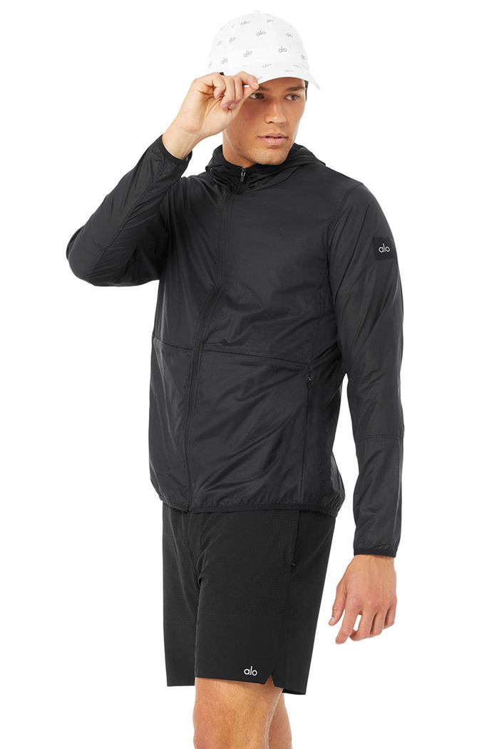 Chaquetas Alo Yoga Repeat Correr Hombre Negros | 203147CPI