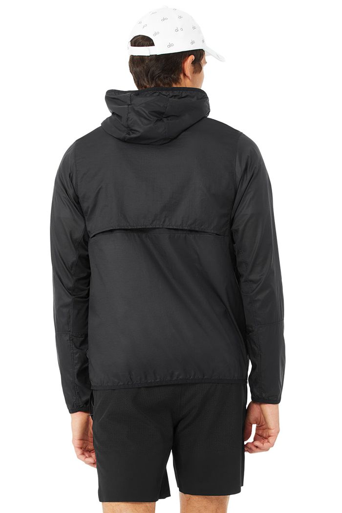 Chaquetas Alo Yoga Repeat Correr Hombre Negros | 203147CPI