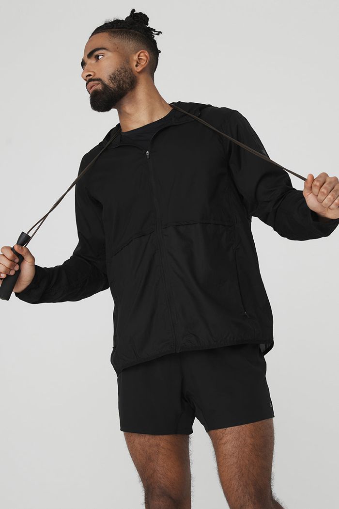 Chaquetas Alo Yoga Repeat Correr Hombre Negros | 203147CPI