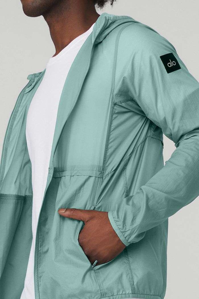 Chaquetas Alo Yoga Repeat Correr Hombre Azules | 261035TPQ