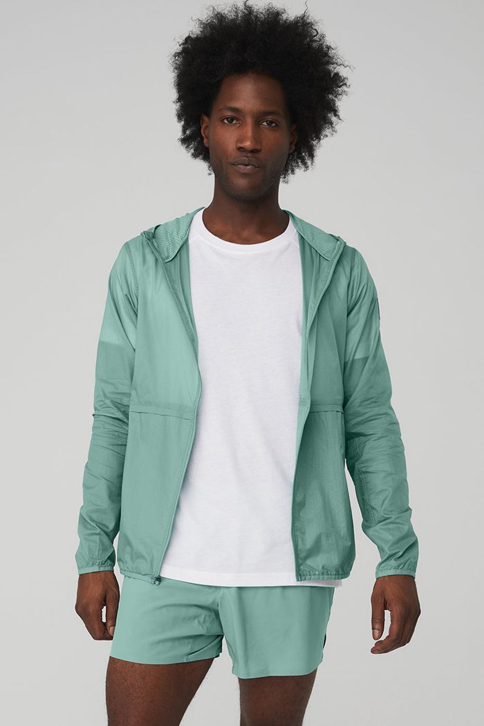 Chaquetas Alo Yoga Repeat Correr Hombre Azules | 261035TPQ