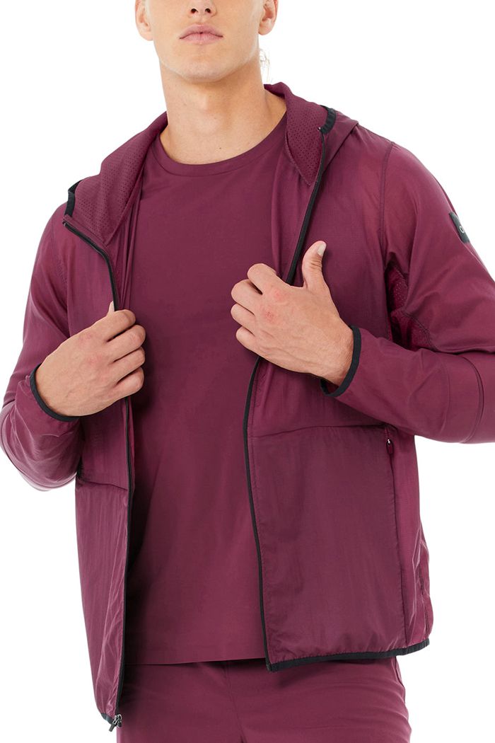 Chaquetas Alo Yoga Repeat Correr Hombre Rojos | 501342ELB