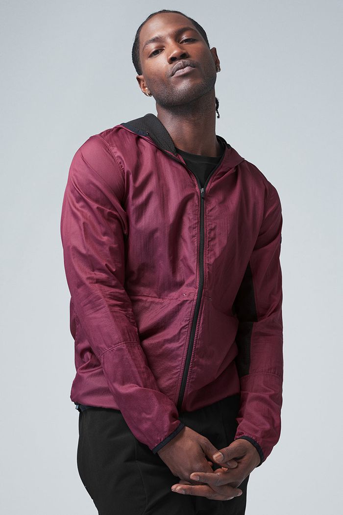 Chaquetas Alo Yoga Repeat Correr Hombre Rojos | 501342ELB