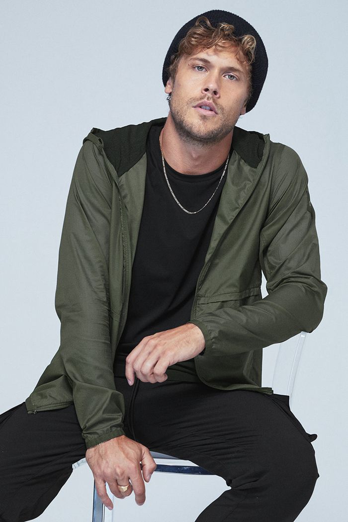 Chaquetas Alo Yoga Repeat Correr Hombre Verdes Oscuro | 740312TGC