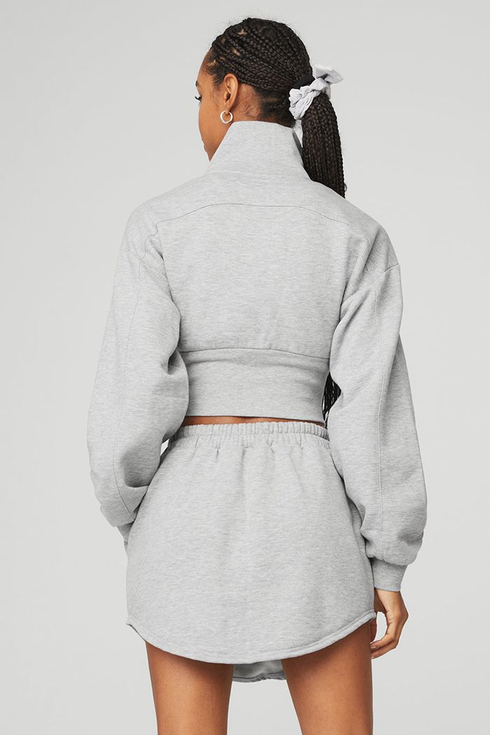 Chaquetas Alo Yoga Vixen Fleece 1/4 Zip Mujer Grises | 270859YWT