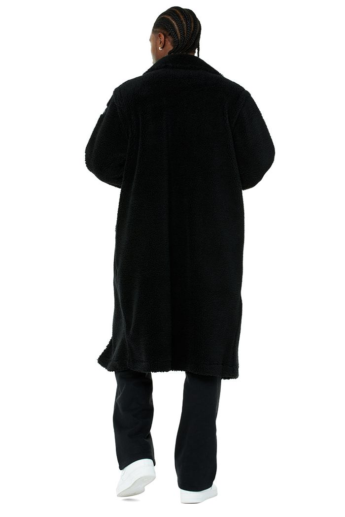 Coat Alo Yoga Oversized Sherpa Trench Hombre Negros | 421850HEV