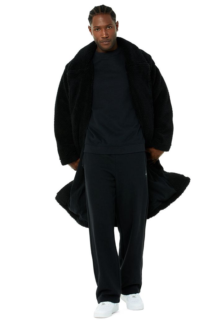 Coat Alo Yoga Oversized Sherpa Trench Hombre Negros | 421850HEV