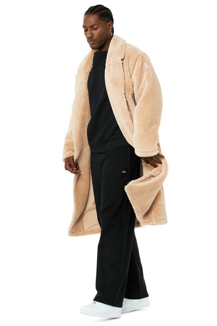 Coat Alo Yoga Oversized Sherpa Trench Hombre Marrom | 851934FXP