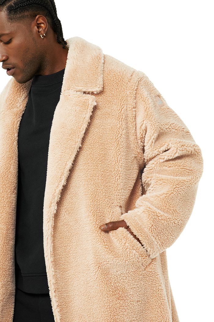 Coat Alo Yoga Oversized Sherpa Trench Hombre Marrom | 851934FXP