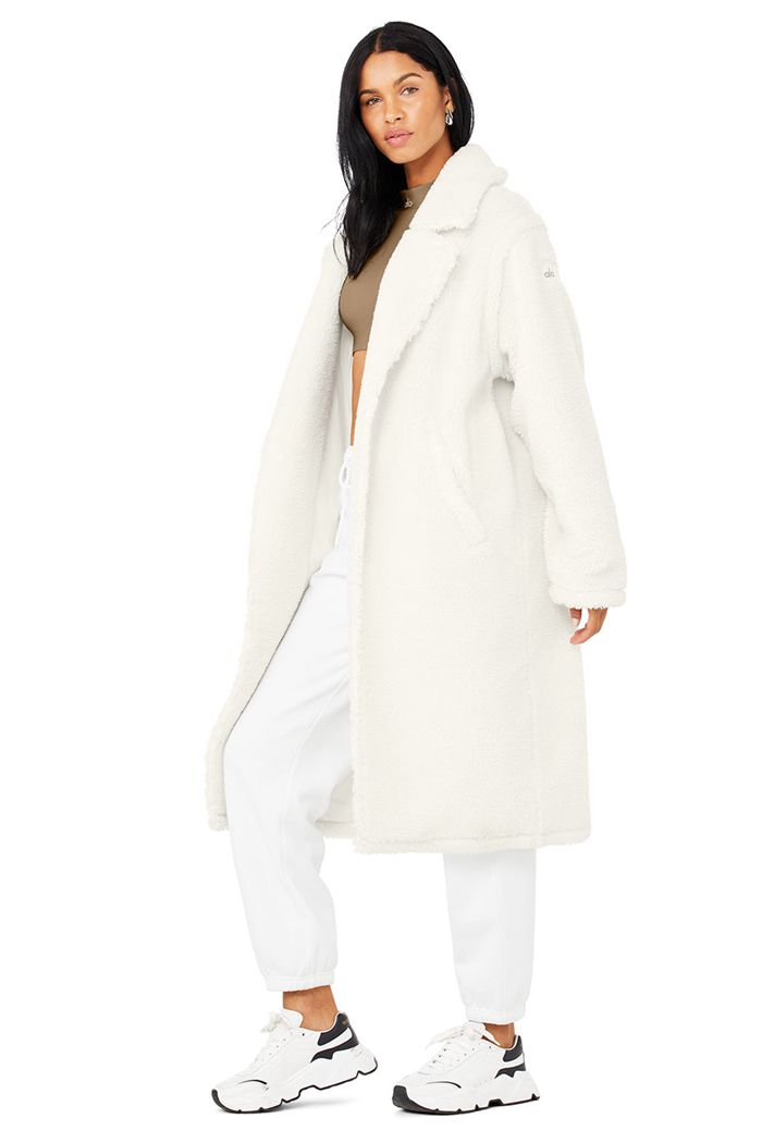 Coat Alo Yoga Oversized Sherpa Trench Mujer Blancos | 501489TUY