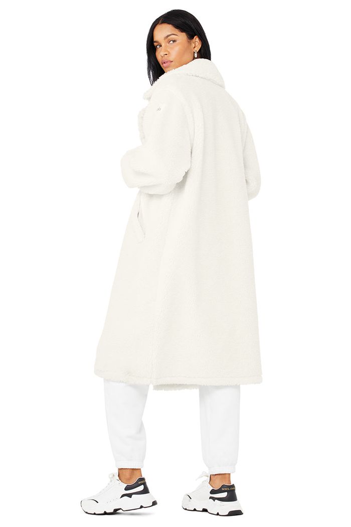 Coat Alo Yoga Oversized Sherpa Trench Mujer Blancos | 501489TUY