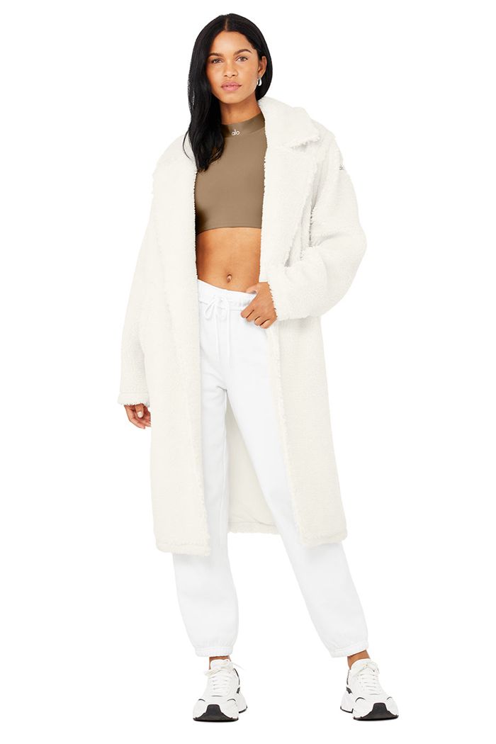 Coat Alo Yoga Oversized Sherpa Trench Mujer Blancos | 501489TUY