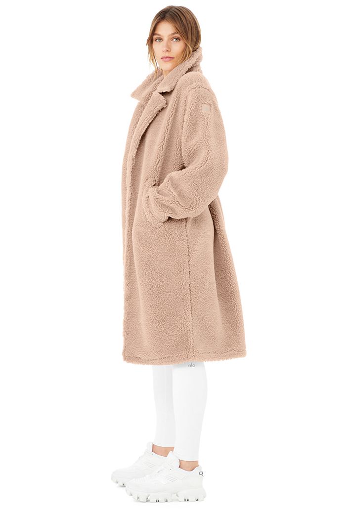 Coat Alo Yoga Oversized Sherpa Trench Mujer Rosas | 692387FDA