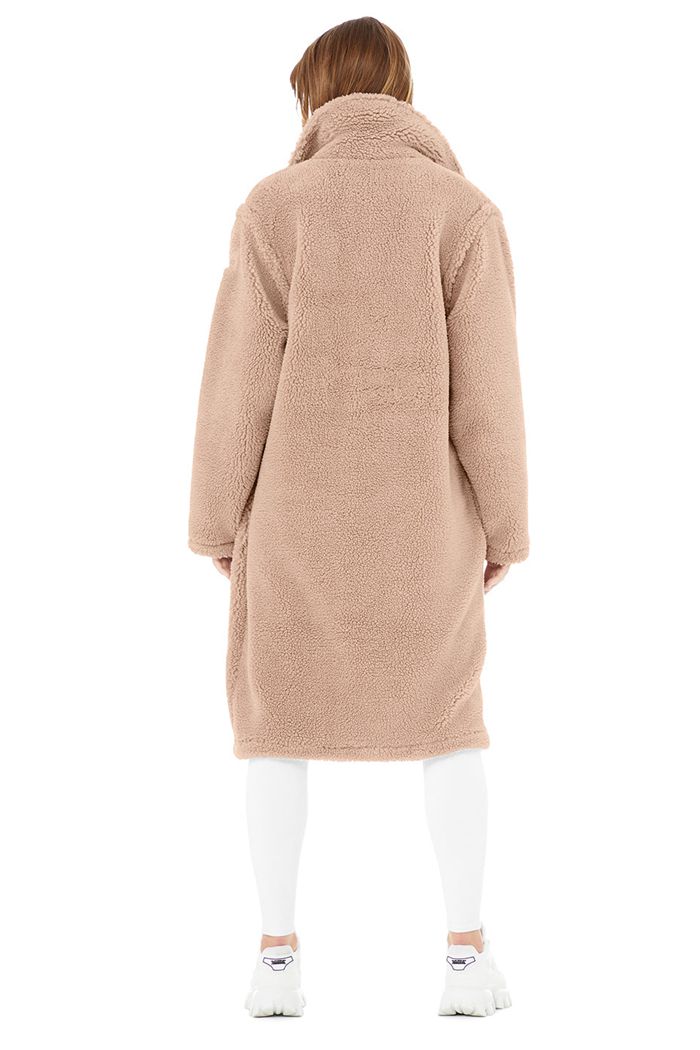 Coat Alo Yoga Oversized Sherpa Trench Mujer Rosas | 692387FDA