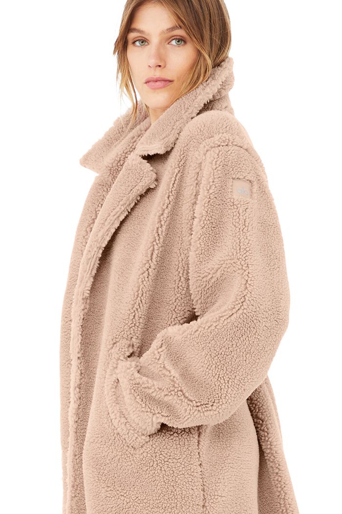 Coat Alo Yoga Oversized Sherpa Trench Mujer Rosas | 692387FDA