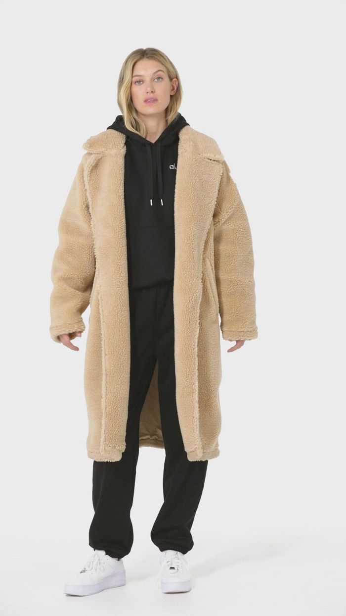 Coat Alo Yoga Oversized Sherpa Trench Mujer Rosas | 692387FDA