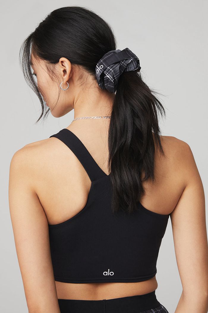 Coletero Alo Yoga Legacy Plaid Oversized Mujer Negros Blancos | 593471LFD