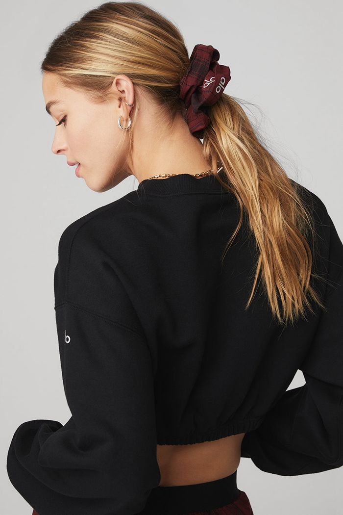 Coletero Alo Yoga Legacy Plaid Oversized Mujer Negros | 869254MPR