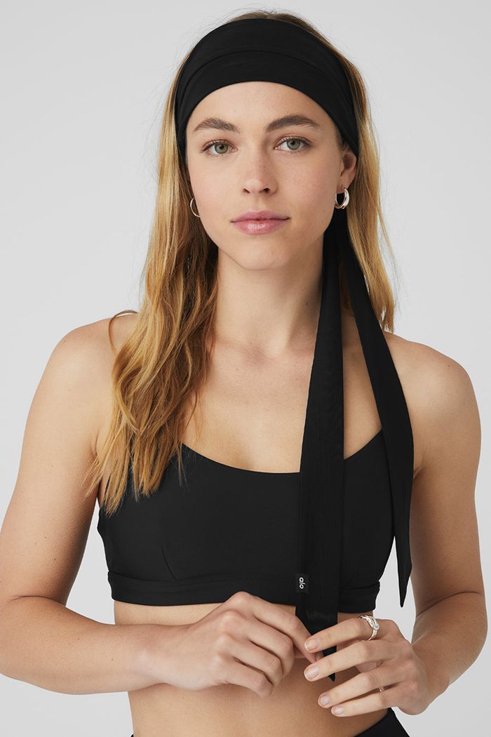 Diademas Alo Yoga Fresh Mesh Tie Mujer Negros | 320416ESC
