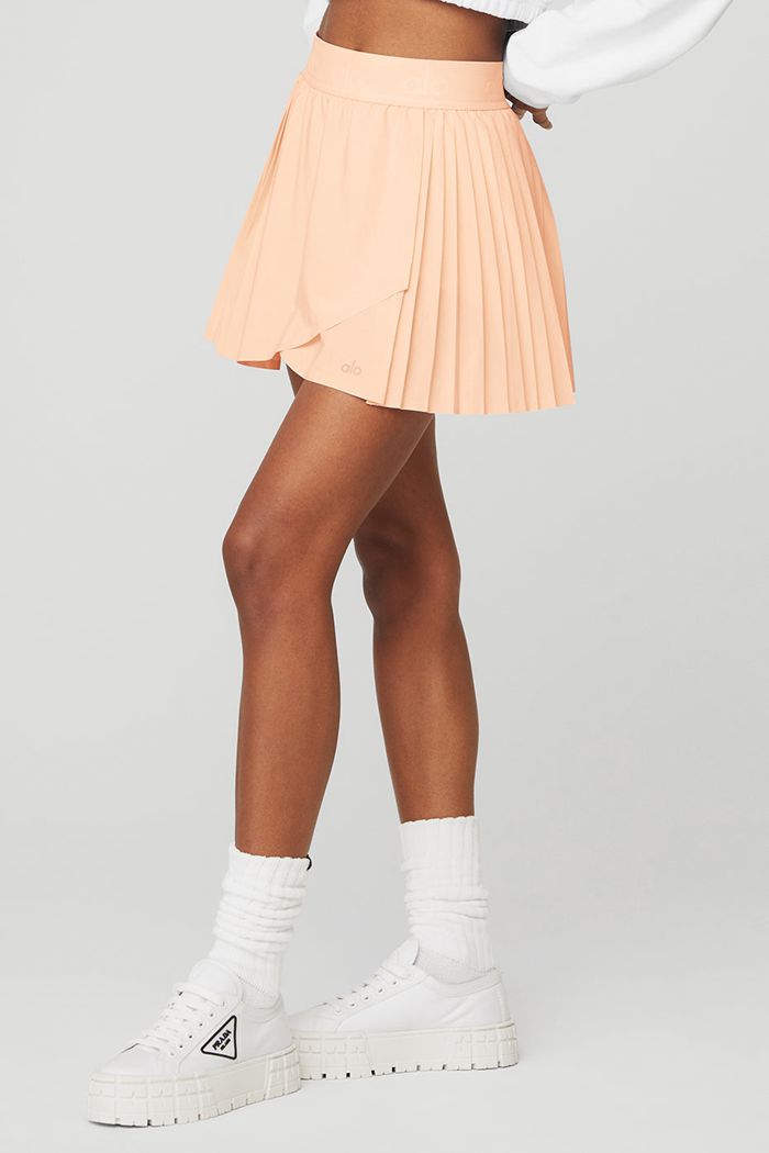 Falda Alo Yoga Aces Tenis Mujer Beige | 170283RBN