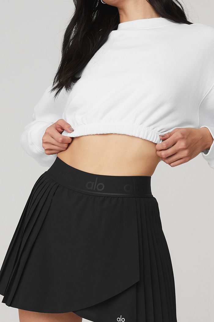 Falda Alo Yoga Aces Tenis Mujer Negros | 407621KGL