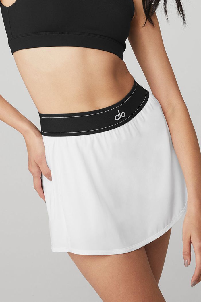 Falda Alo Yoga Match Point Tenis Mujer Blancos | 524108MGE
