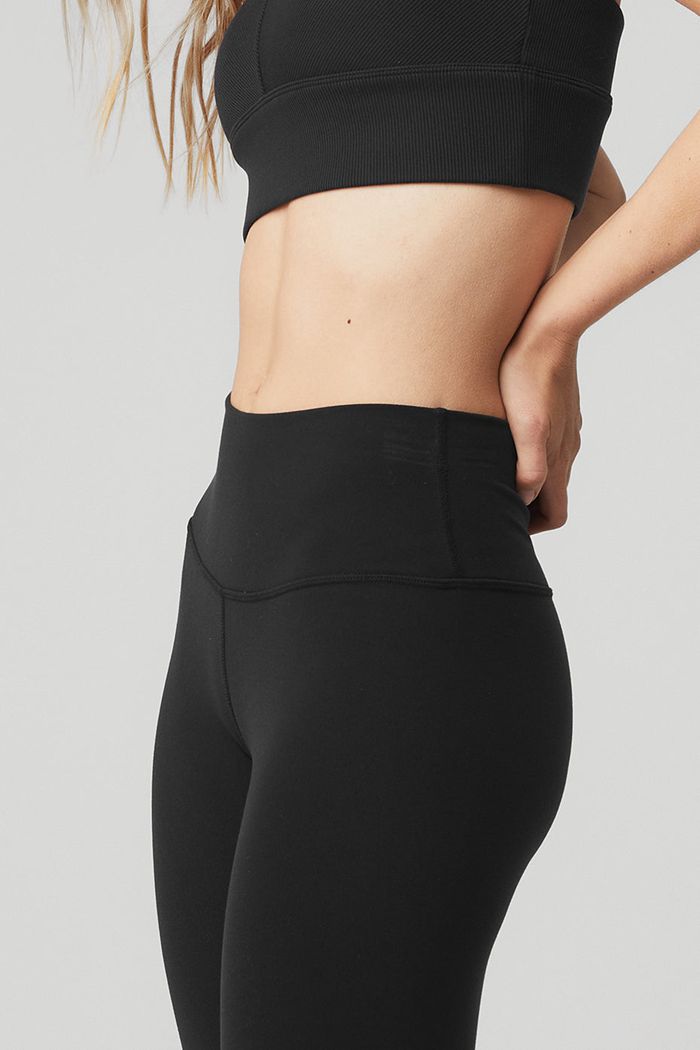 Leggins Alo Yoga 7/8 High-Cintura Airbrush Mujer Negros | 364570UMW
