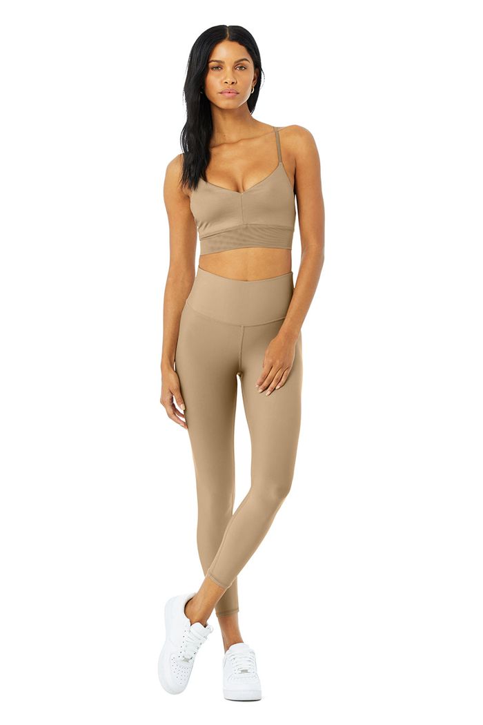 Leggins Alo Yoga 7/8 High-Cintura Airlift Mujer Marrom | 139045GAT