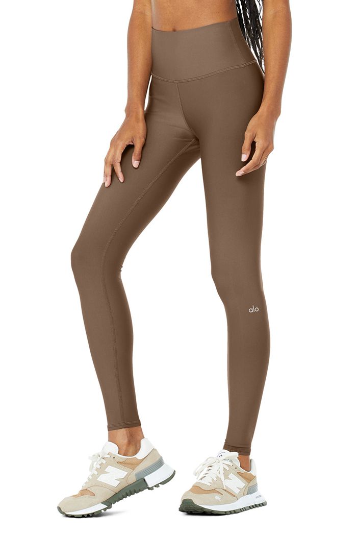 Leggins Alo Yoga 7/8 High-Cintura Airlift Mujer Marrom | 865092SGK