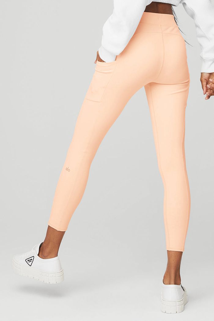 Leggins Alo Yoga 7/8 High-Cintura Checkpoint Mujer Beige | 348260HMI