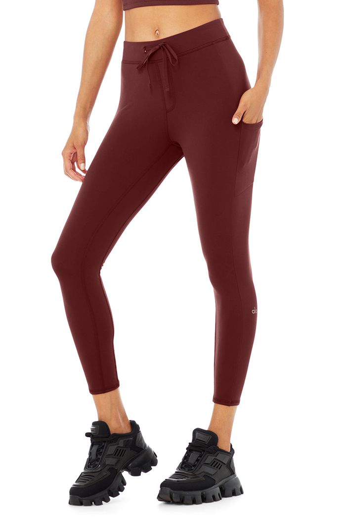Leggins Alo Yoga 7/8 High-Cintura Checkpoint Mujer Rojos | 621459IZH