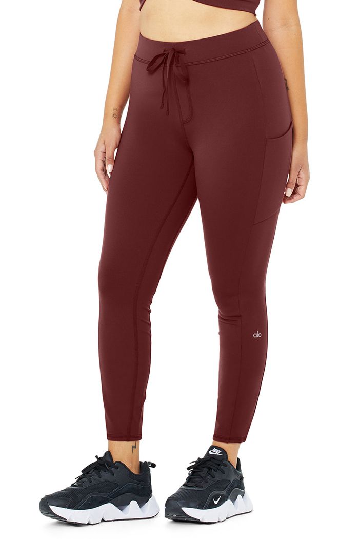 Leggins Alo Yoga 7/8 High-Cintura Checkpoint Mujer Rojos | 621459IZH