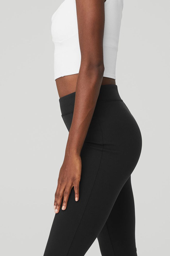 Leggins Alo Yoga 7/8 High Cintura Flutter Mujer Negros | 501423NOT