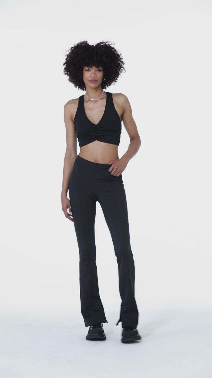 Leggins Alo Yoga High-Cintura 7/8 Zip It Flare Mujer Negros | 139648NAH