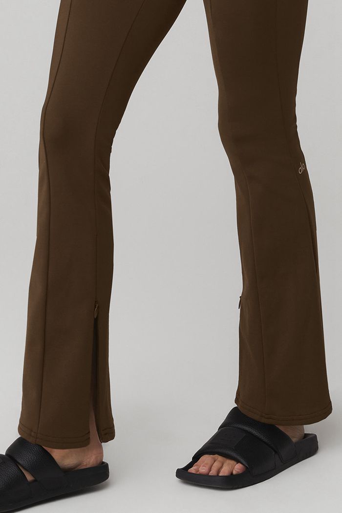 Leggins Alo Yoga High-Cintura 7/8 Zip It Flare Mujer Negros | 738921XKM