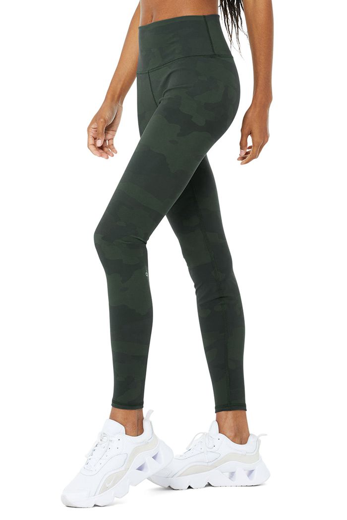 Leggins Alo Yoga High-Cintura Camo Vapor Mujer Negros | 819746NBS