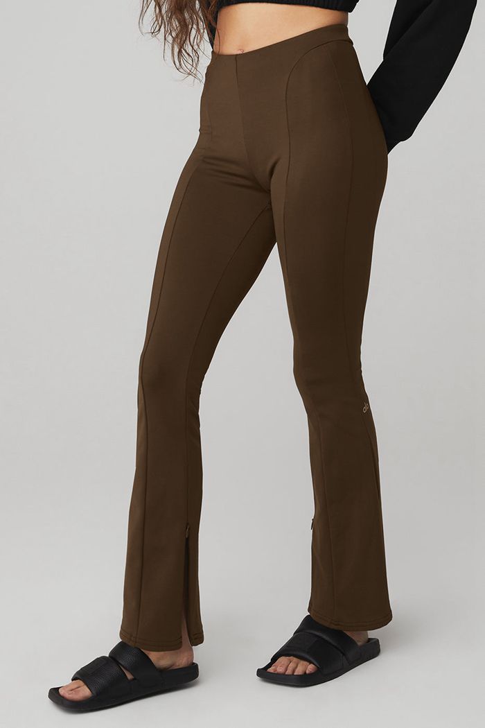 Leggins Alo Yoga High-Cintura Zip It Flare Mujer Negros | 251634ROU
