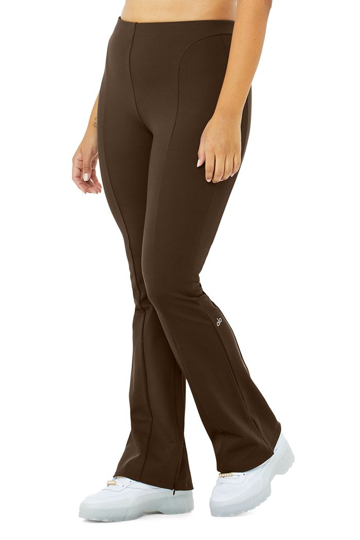Leggins Alo Yoga High-Cintura Zip It Flare Mujer Negros | 251634ROU