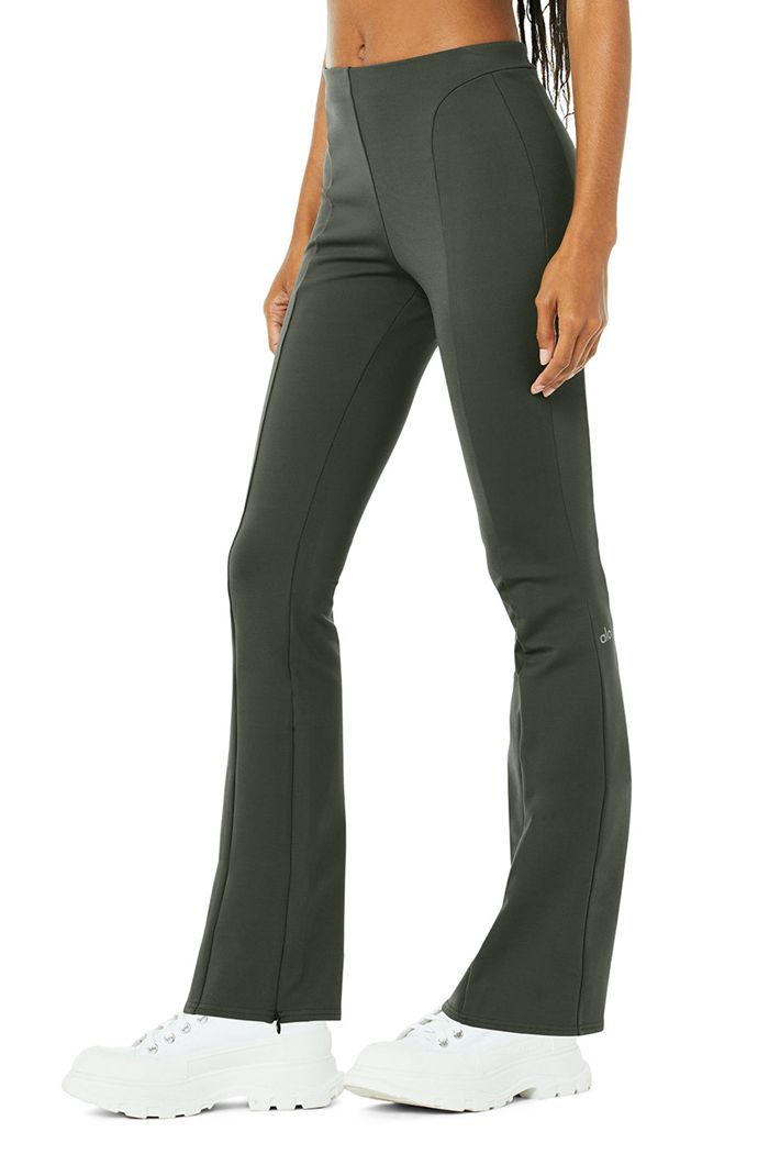 Leggins Alo Yoga High-Cintura Zip It Flare Mujer Verdes Oscuro | 426750VWD
