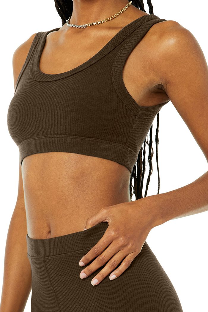 Leggins Alo Yoga Ribbed High-Cintura 7/8 Blissful Mujer Negros | 279364NZL