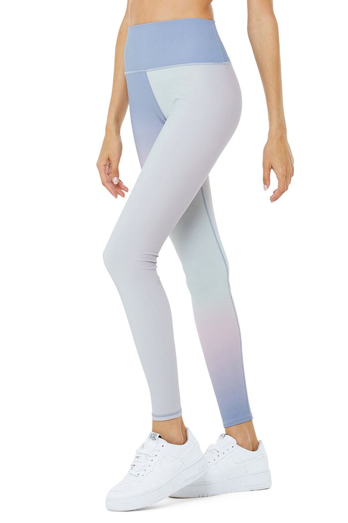Leggins Alo Yoga Vapor High-Cintura Gradient Dusk Mujer Azules | 721850YXK